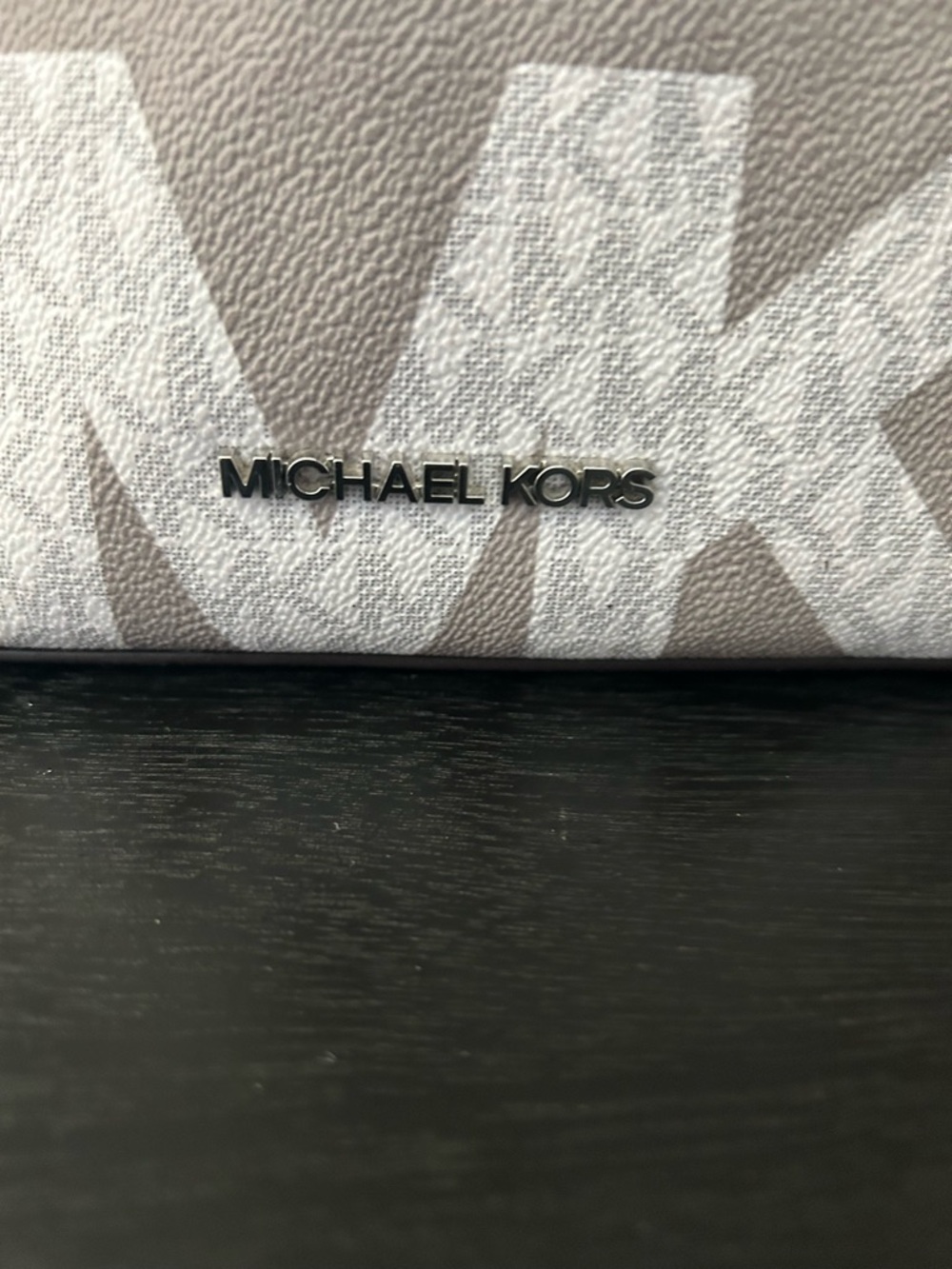 Michael Kors Light Gray MK Logo Drawstring Shoulder Tote - Picture 9 of 15